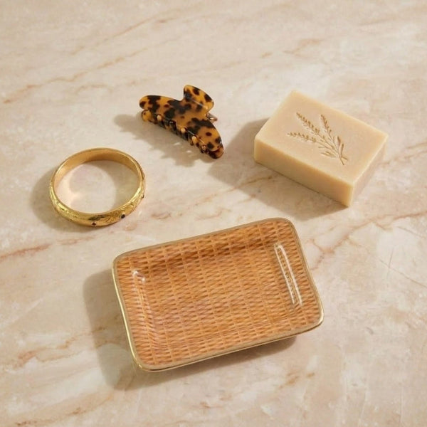 Rattan Enameled Laney Tray