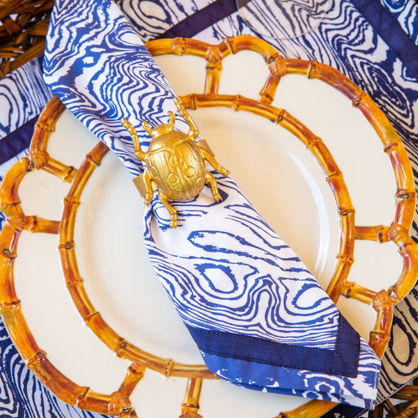 Faux Bois Napkin White & Taupe (4pk)