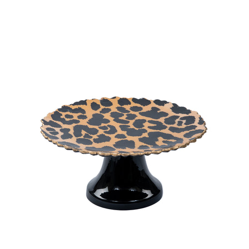 Leopard Spots Enameled Cake Stand