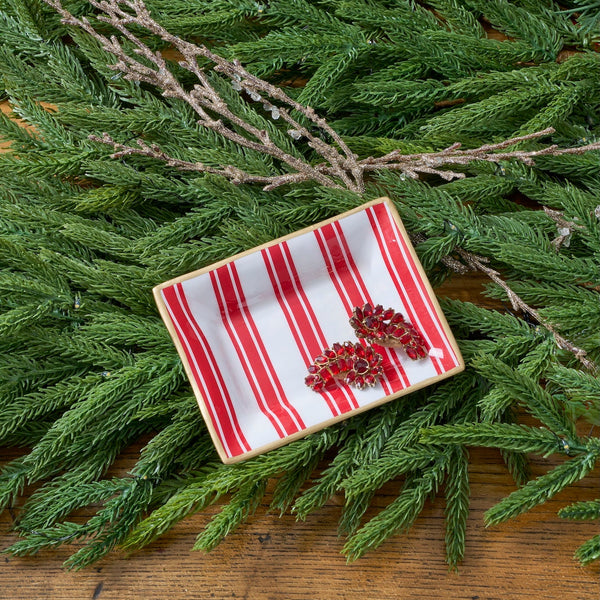 Ticking Stripe Enameled Landry Tray