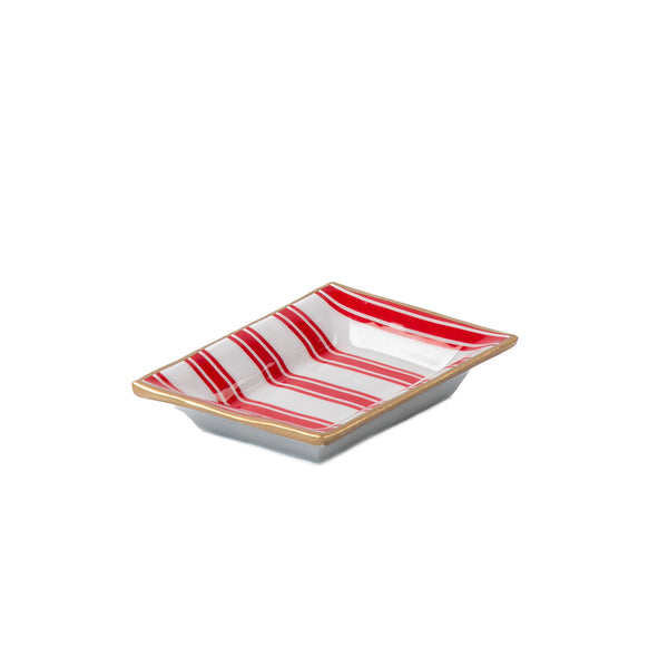 Ticking Stripe Enameled Landry Tray