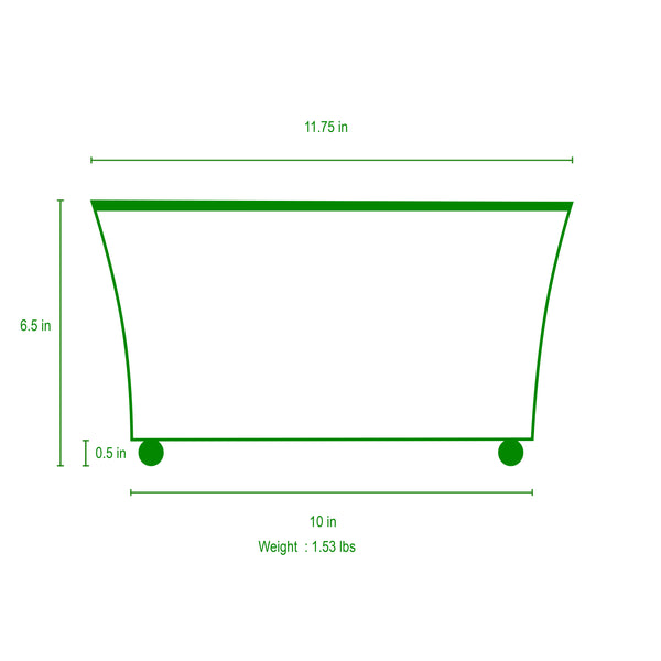 Lucinda Enameled Fluted Rectangle Cachepot