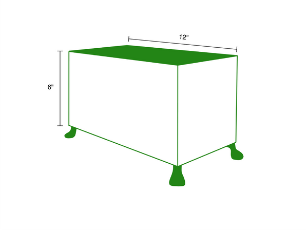 Bow Trellis Enameled Rectangular Cachepot Planter 6x12