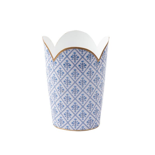 Marigold Lattice Enameled Tulip Wastebasket