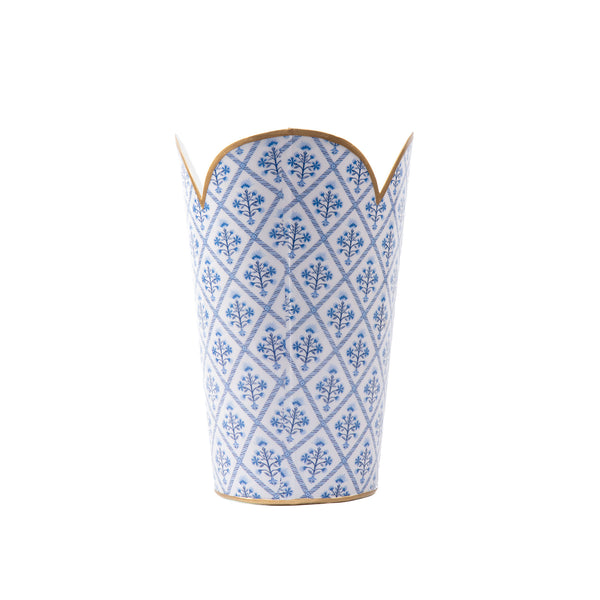 Marigold Lattice Enameled Tulip Wastebasket