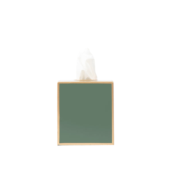 Mattie Square Tissue Box Cover - Rockwood Sash Green