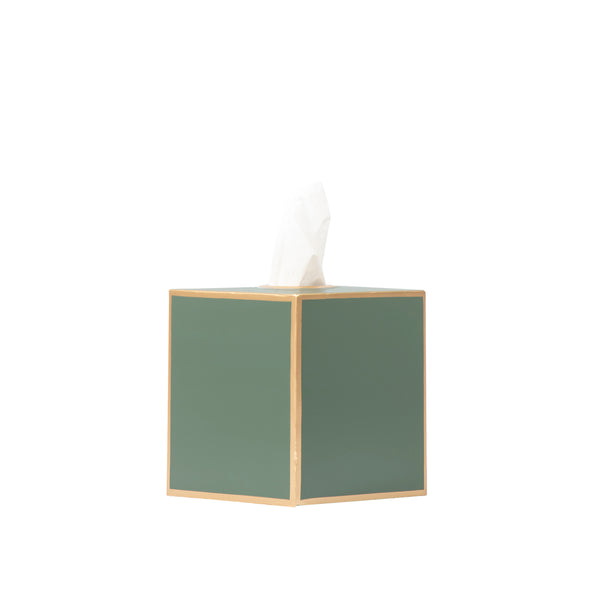 Mattie Square Tissue Box Cover - Rockwood Sash Green