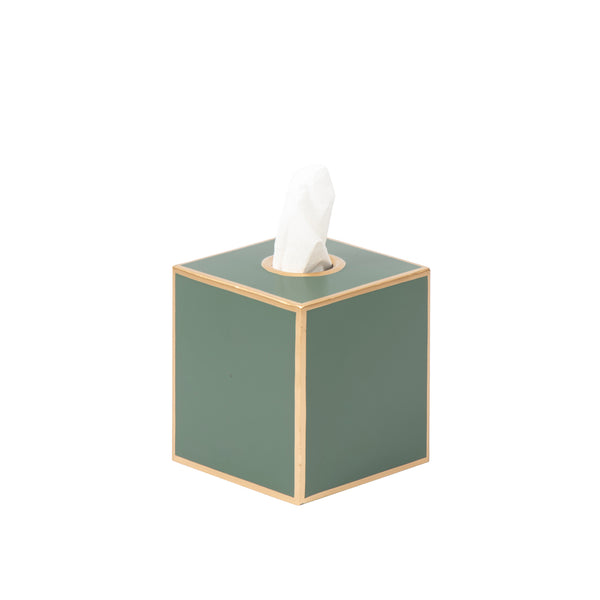 Mattie Square Tissue Box Cover - Rockwood Sash Green
