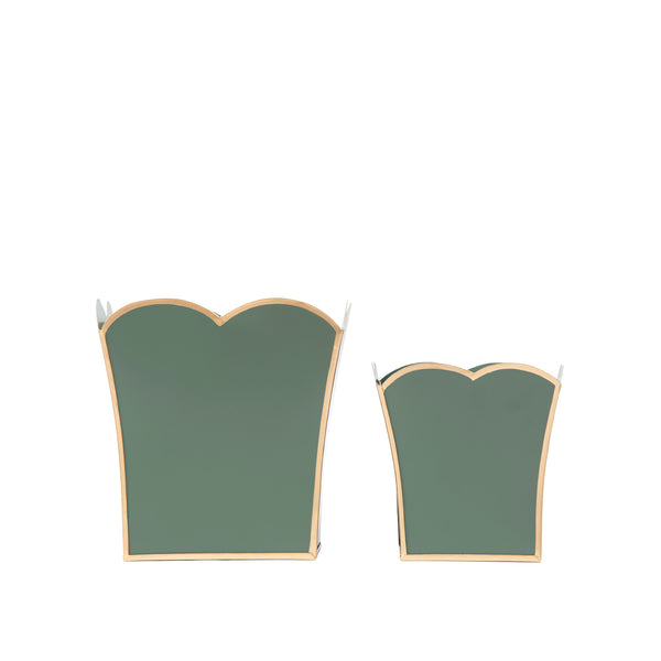 Mattie Scarlett Square Cachepot Planter Rockwood Sash Green
