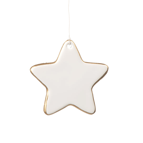Gracie Star Ornament - White