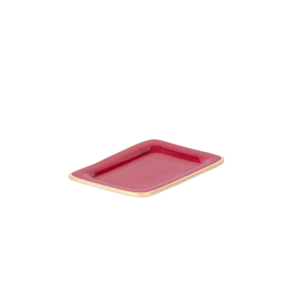 Gracie Enameled Laney Soap Dish - Oxblood Red