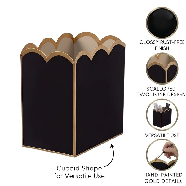 Gracie Scarlett Wastebasket Black & Natural