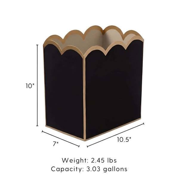 Gracie Scarlett Wastebasket Black & Natural
