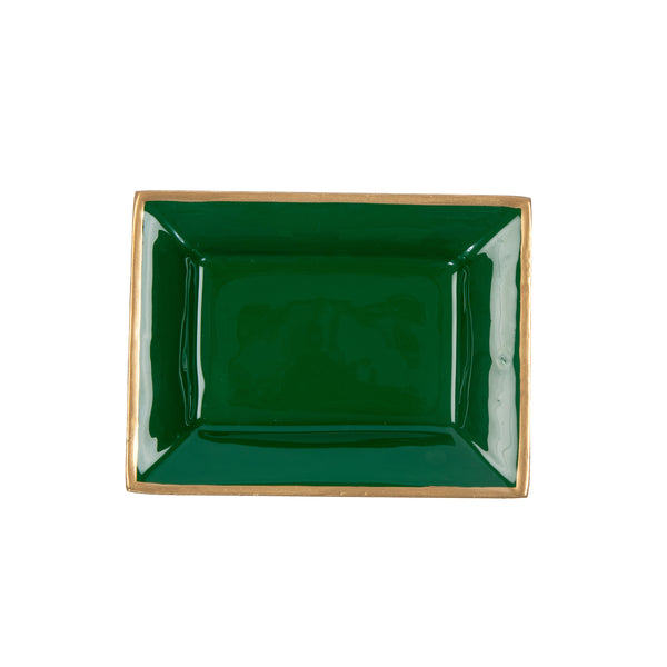 Gracie Enameled Landry Tray Emerald Green