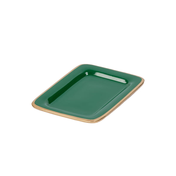 Gracie Enameled Laney Tray Emerald Green