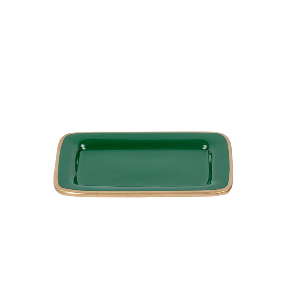 Gracie Enameled Laney Tray Emerald Green