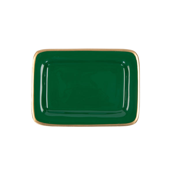 Gracie Enameled Laney Tray Emerald Green