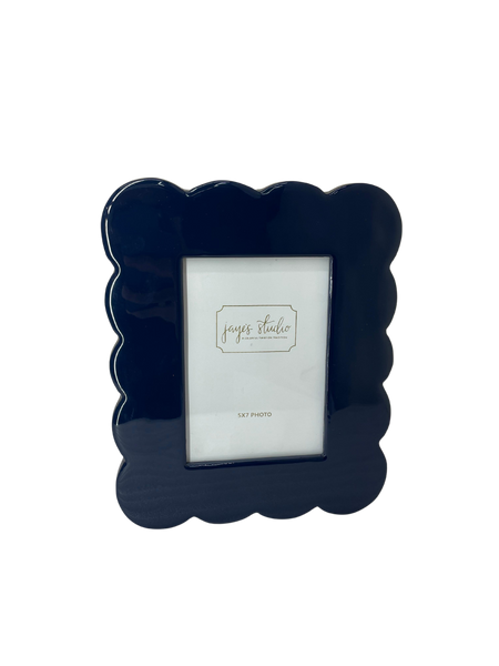 Gracie Scalloped Photo Frame - Indigo Blue