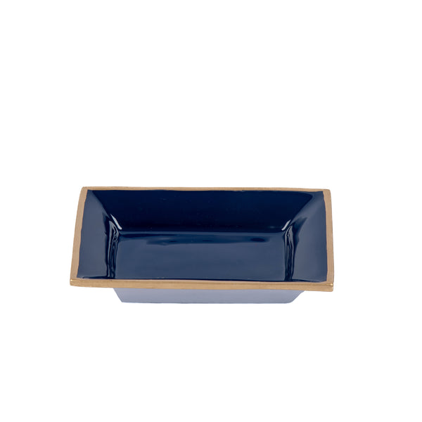 Gracie Enameled Landry Tray Indigo Blue