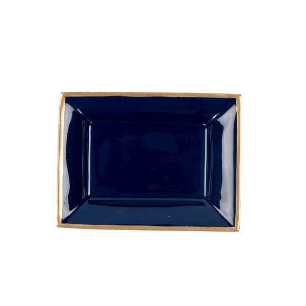 Gracie Enameled Landry Tray Indigo Blue