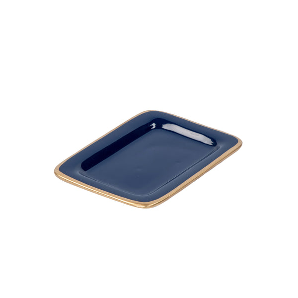 Gracie Enameled Laney Tray Indigo Blue
