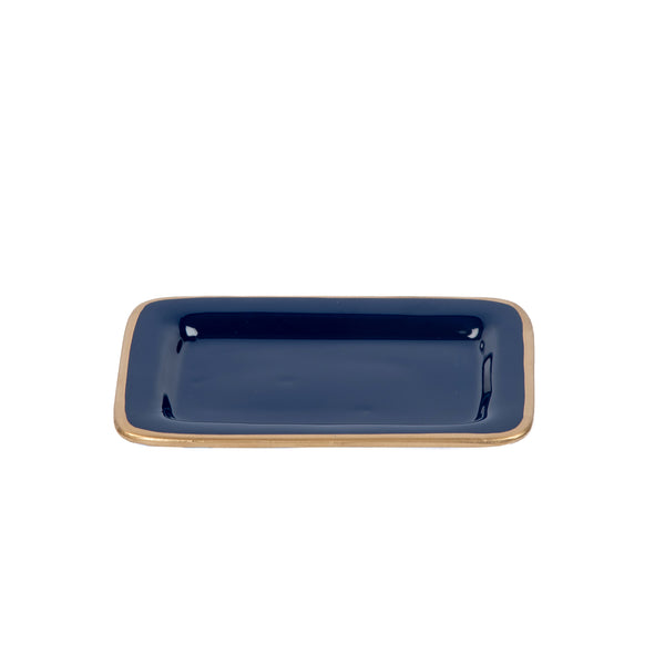 Gracie Enameled Laney Tray Indigo Blue