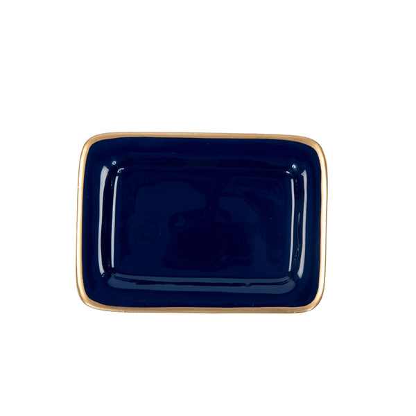 Gracie Enameled Laney Tray Indigo Blue