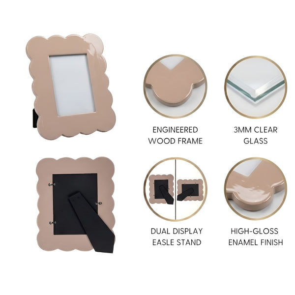 Gracie Scalloped Photo Frame - Natural