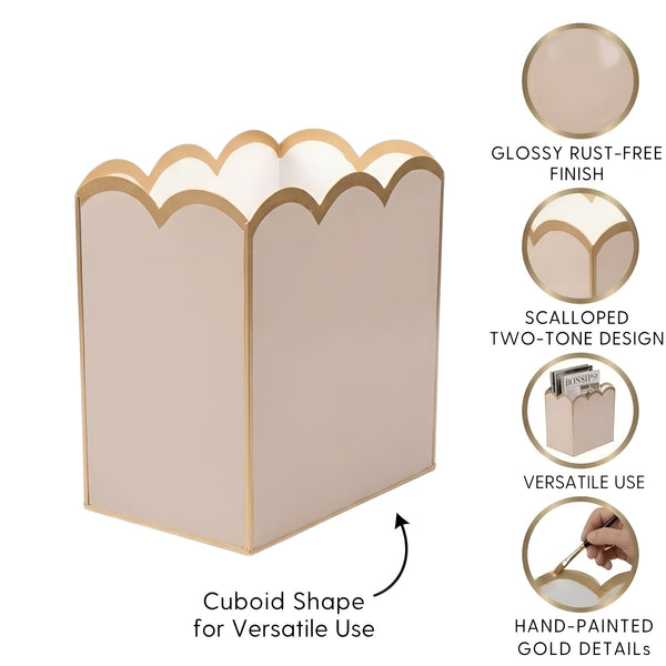 Gracie Scarlett Wastebasket Natural & White