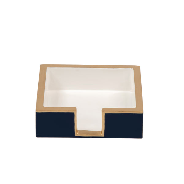 Gracie Enameled Color Block Amelia Cocktail Tray - Navy & White