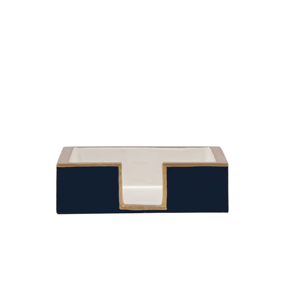 Gracie Enameled Color Block Amelia Cocktail Tray - Navy & White