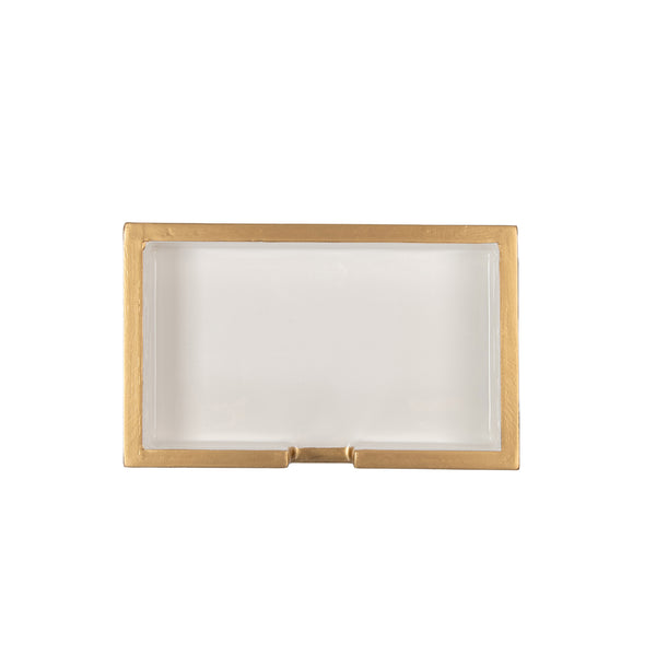 Gracie Enameled Color Block Amelia Guest Towel Tray - Navy & White