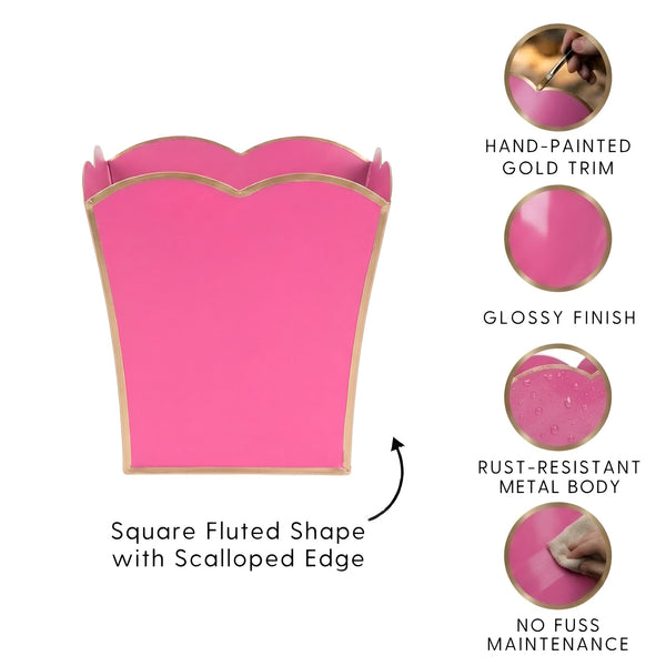 Gracie Scarlett Square Cachepot Planter Pink