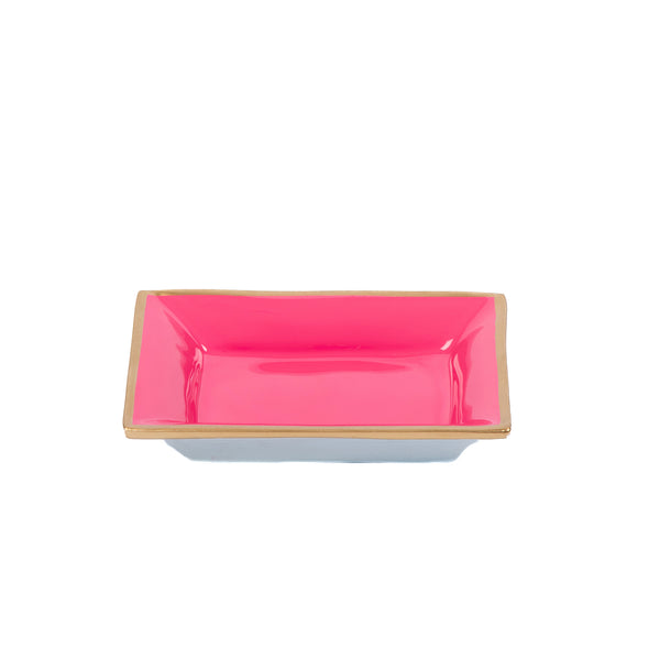 Gracie Enameled Landry Tray Pink