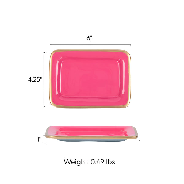 Gracie Enameled Laney Tray Pink