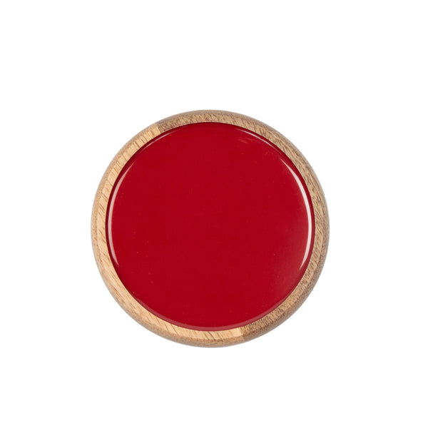 Gracie Coaster Set - Mango Wood & Red Enamel | Set of 4