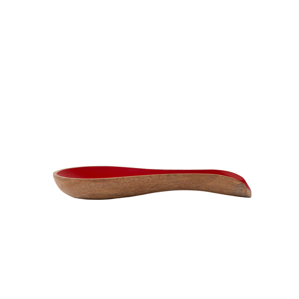 Gracie Spoon Rest - Mango Wood & Enamel - Red