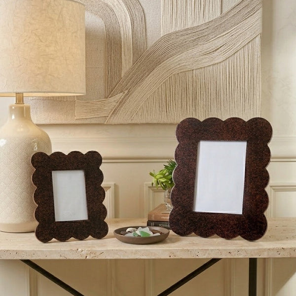Gracie Scalloped Photo Frame - Tortoise