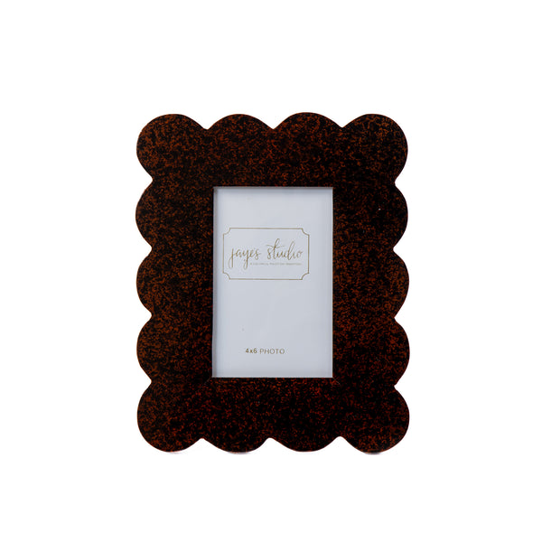 Gracie Scalloped Photo Frame - Tortoise