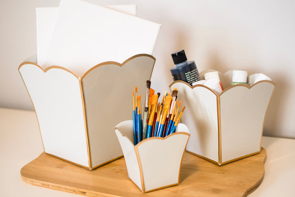 Gracie Scarlett Square Cachepot Planter Taupe