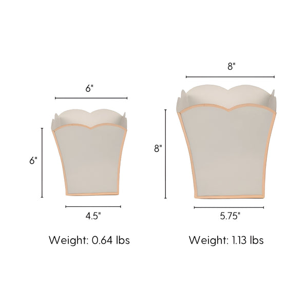 Gracie Scarlett Square Cachepot Planter Taupe