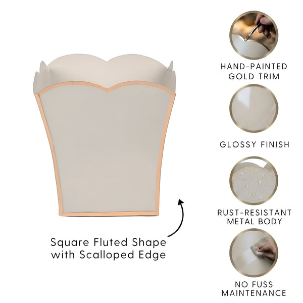Gracie Scarlett Square Cachepot Planter Taupe