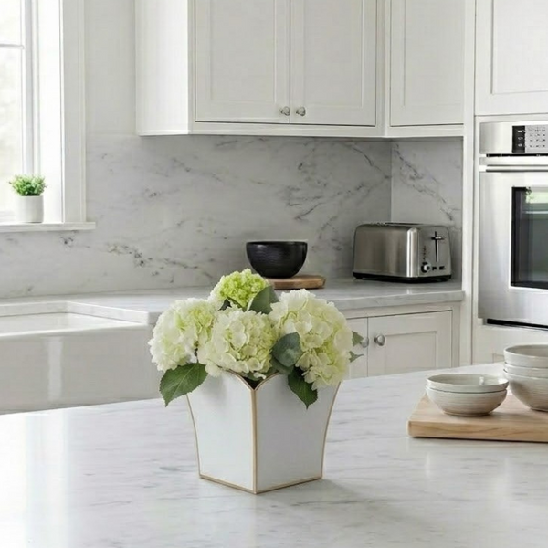 Gracie Scarlett Square Cachepot Planter White