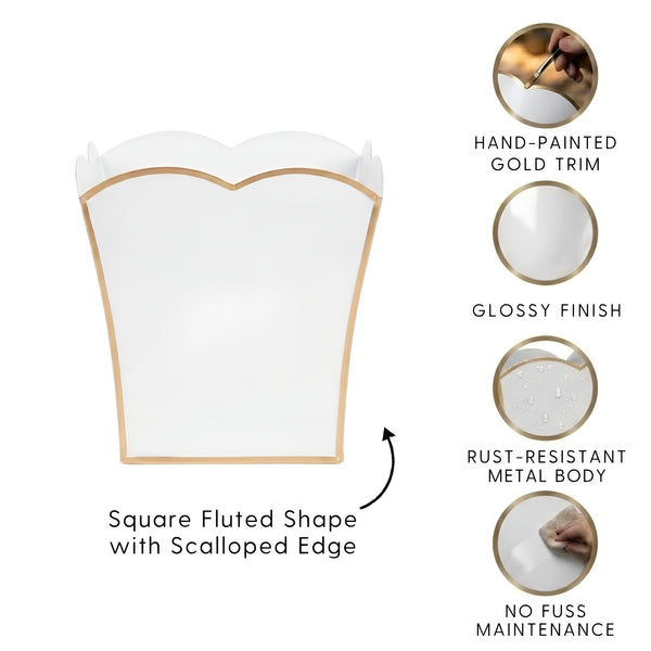 Gracie Scarlett Square Cachepot Planter White