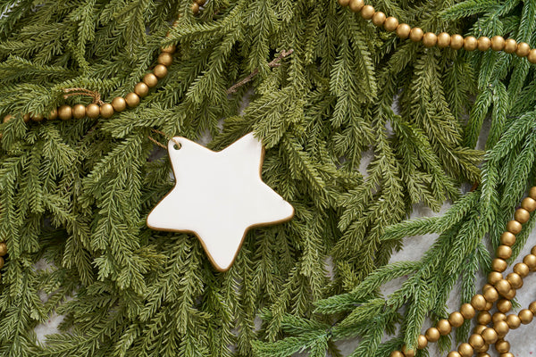 Gracie Star Ornament - White