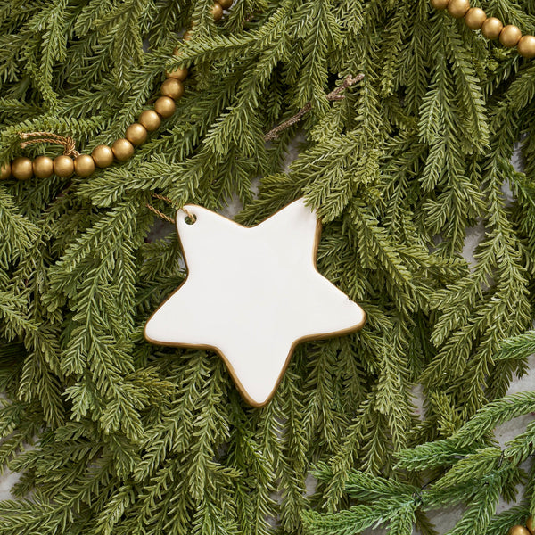 Gracie Star Ornament - White