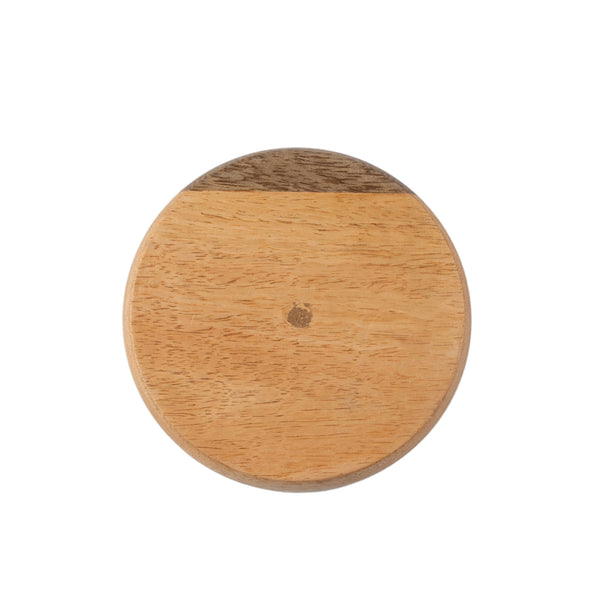 Gracie Coaster Set - Mango Wood & White Enamel | Set of 4