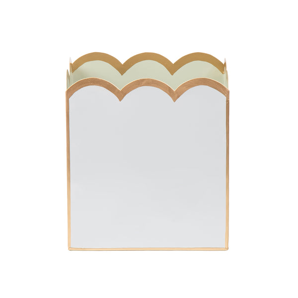 Gracie Scarlett Wastebasket White & Sage Green
