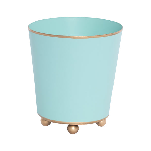 Mattie Round Cachepot Planter Aqua