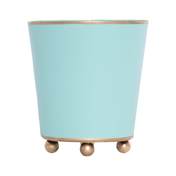 Mattie Round Cachepot Planter Aqua